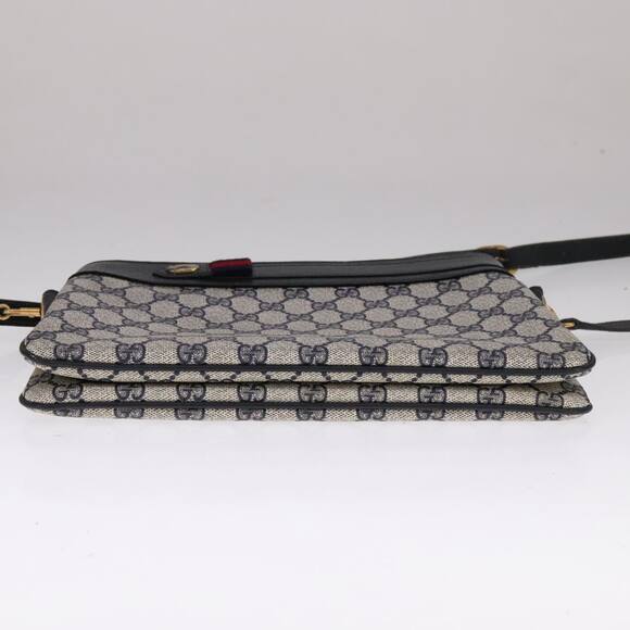 GUCCI GG Supreme Sherry Line Shoulder Bag Pvc Red Navy - Picture 9 of 16